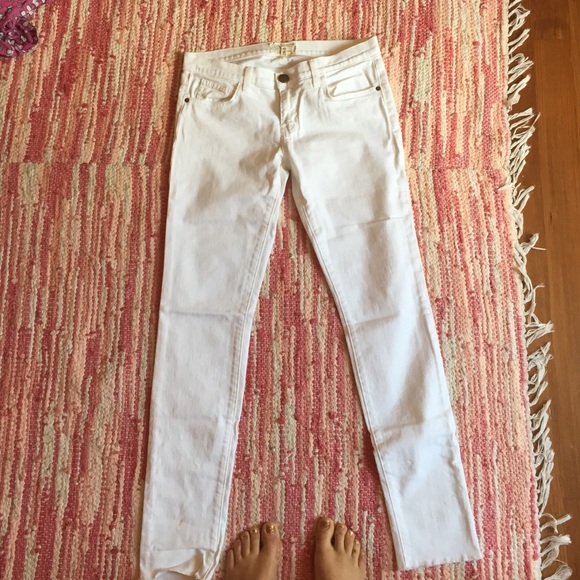 Current/Elliott white denim jeans