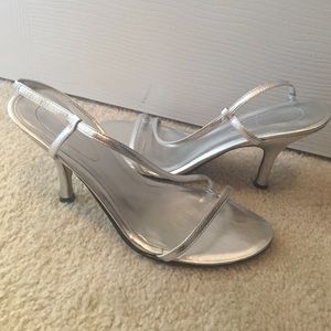 Silver Strappy Heel