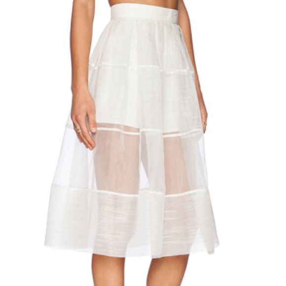 White skater skirt