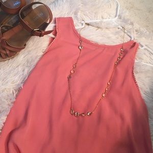 Jcrew long gold rhinestone necklace