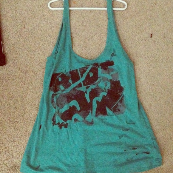 Sm teal fox racing tank