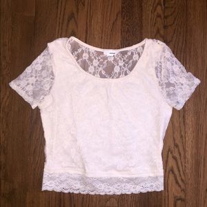 Garage Cream lace crop top