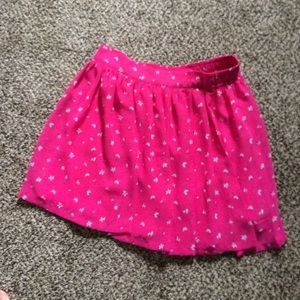 pink short skirt