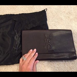Brown YSL clutch