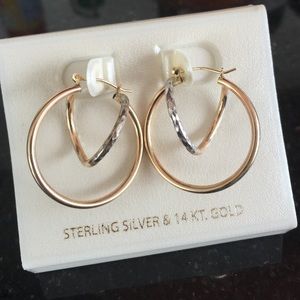 Elegant hoop earrings (sterling silver, 14k gold)