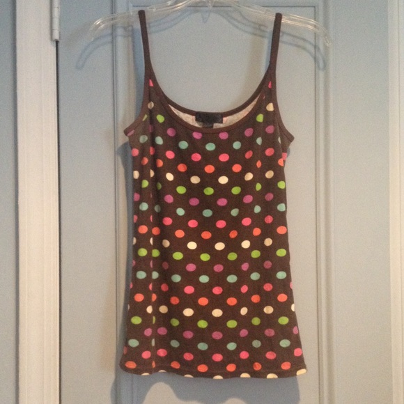 Brown polka dot tank top - Picture 1 of 1