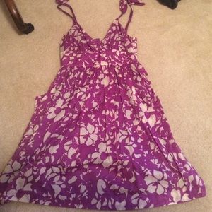 Purple floral design dress with straps!