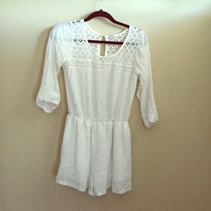 White ruffle romper