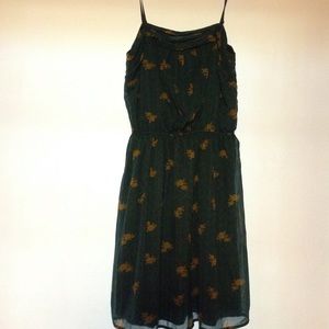 Mossimo Supply Co - teal dress with gold pattern