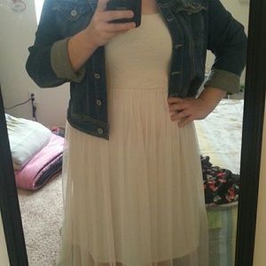 Fit-and-flare Cream Dress