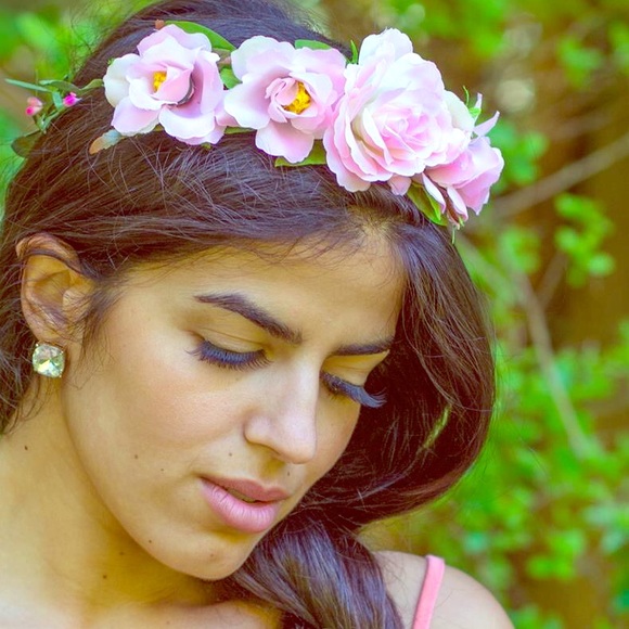 Pink floral crown
