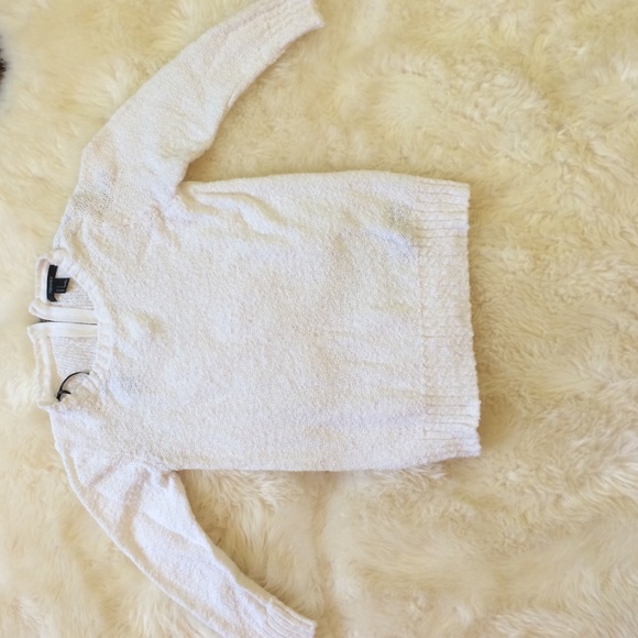 White knitted sweater