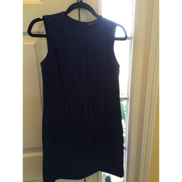 Navy Blue Zara Fringe Dress