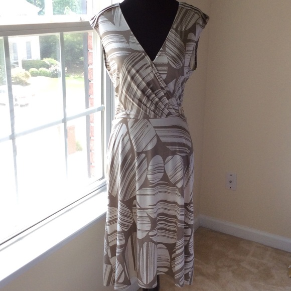 Long Gray and White Dress