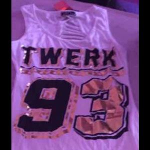 Twerk high low white dress