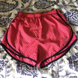 Pink polka dot Nike tempo shorts