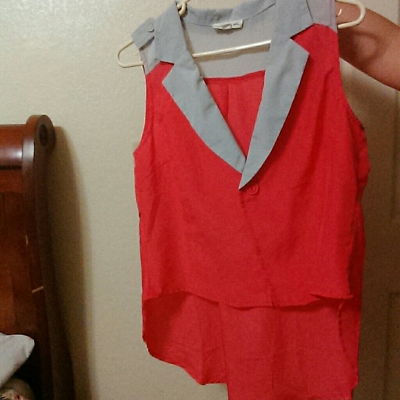 Pink and gray top
