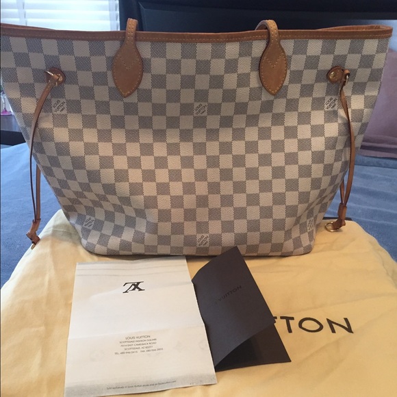 Authentic Louis Vuitton Damier Azur Neverfull MM