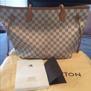 Authentic Louis Vuitton Damier Azur Neverfull MM