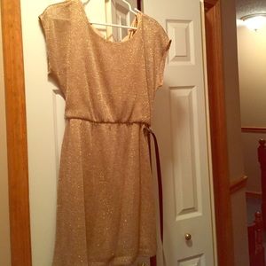 Sparkly gold juniors dress