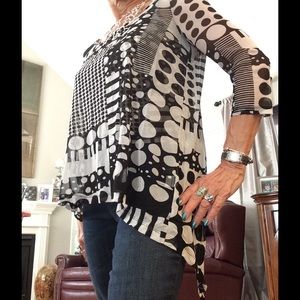 Black & white top by Lynn Ritchie Silver