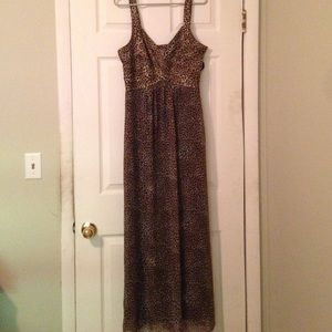 Long, leopard print dress