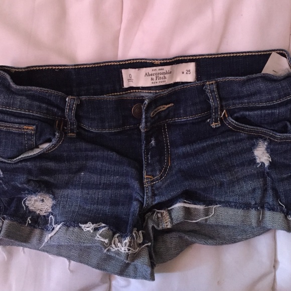 Dark wash denim shorts