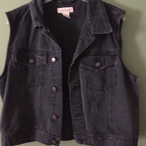 Vintage black denim vest