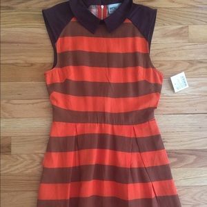 Orange Striped  Dress