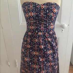 Strapless BeBop Patterned Dress