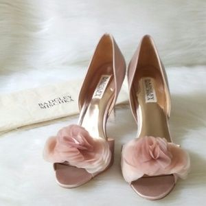Badgley Mischka Blush Satin D'Orsay Pumps