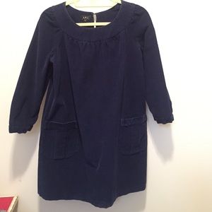 APC dark blue corduroy smock dress.