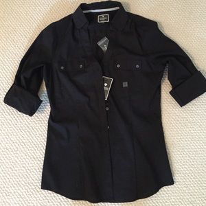 Black collar shirt