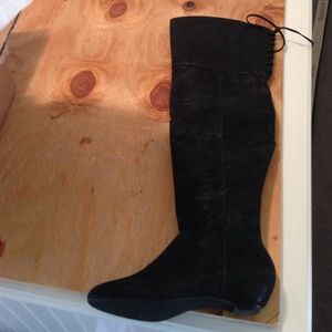 Luxe just Fab over the knee black suede boots