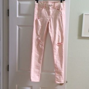 Pink Distressed American Eagle Skinny Jeans- SZ 4