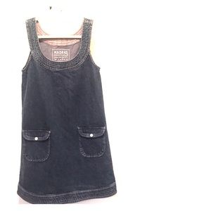 APC Madras Denim Pinafore Dress. Size Small