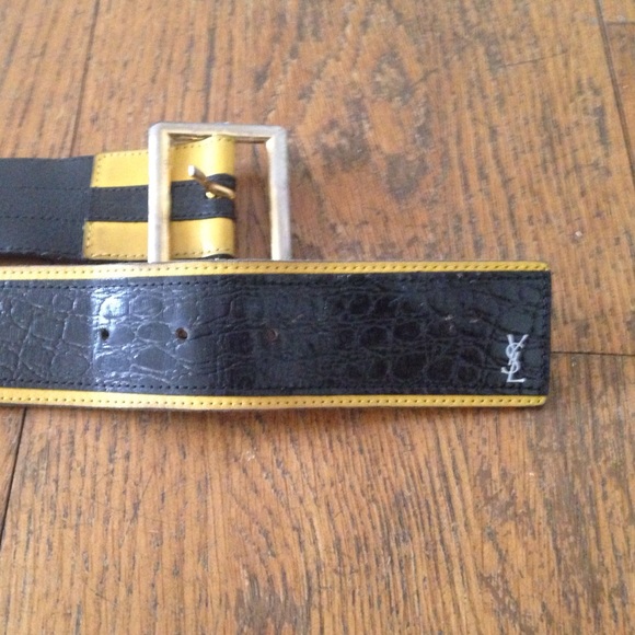 Vintage YSL black and yellow belt