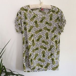 Pineapples and Triangle print T-shirt