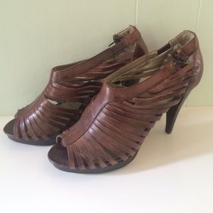 Max Studio Brown Leather Stilettos