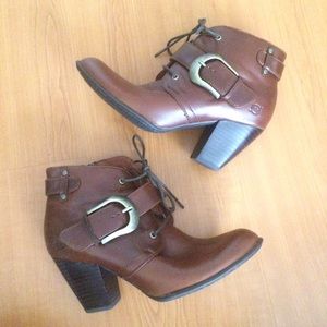 Brown Buckled Booties