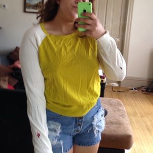 Color blocked long sleeve sweater