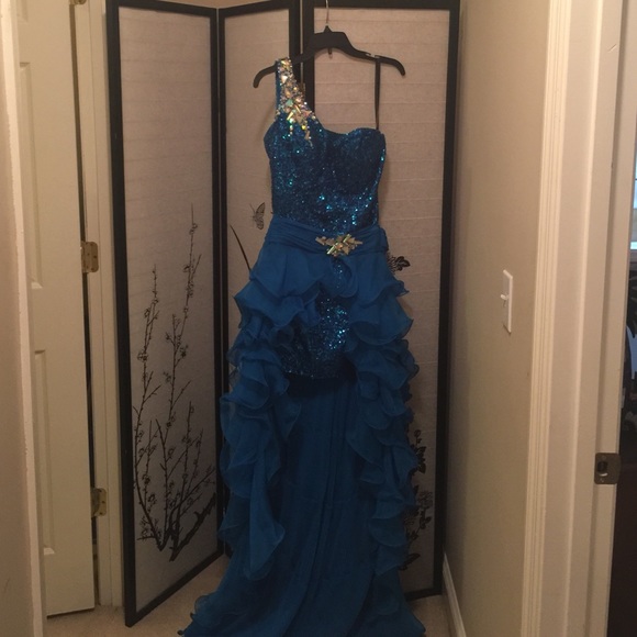 Sequin Formal Dress With Detachable High Low