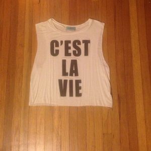 White print cropped top