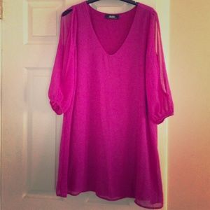 LULUs Magenta Shift Dress- open Sleeves- BRAND NEW