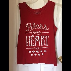 Lauren James "Bless Your Heart Tank" in red/white
