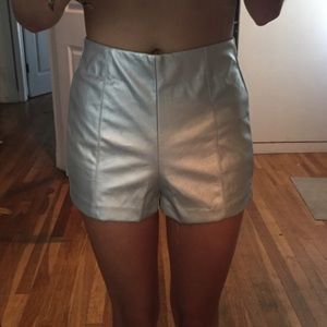 F21 silver shorts