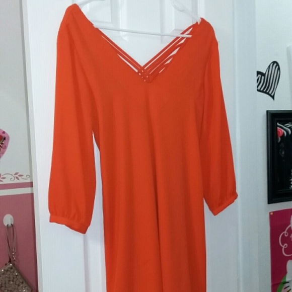 New Beautiful flared dress orange.