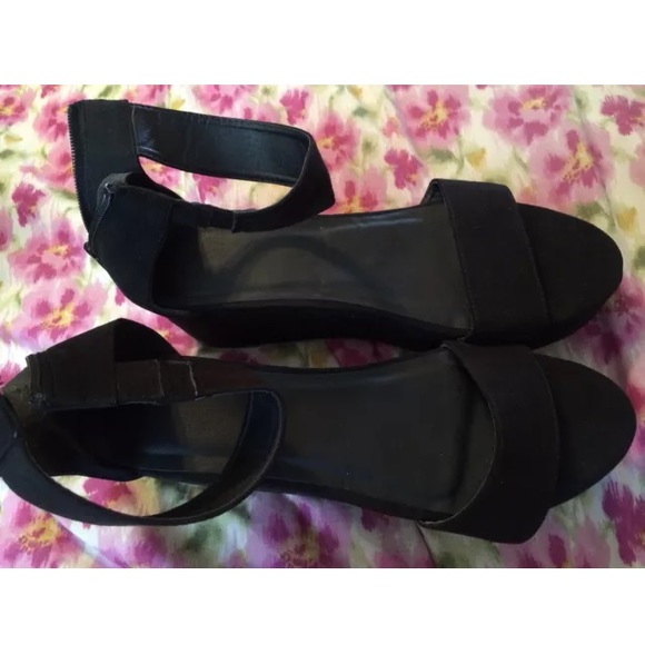 Asos jumble black suede platform "flatform" sandal