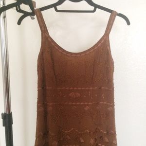 Tan Beaded Dress
