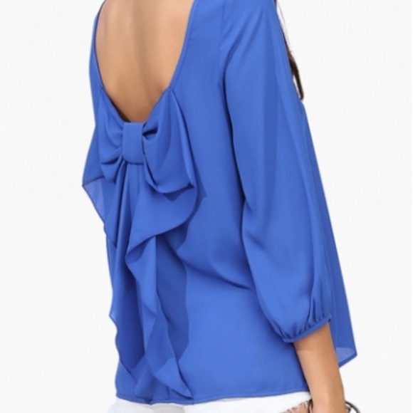 Chiffon blouse bow back